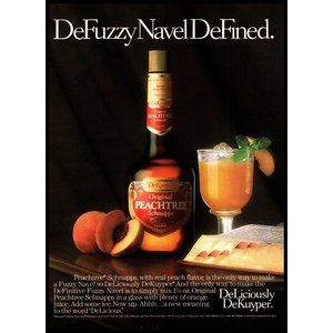1988 DeKuyper Peachtree Peach Schnapps Vintage Print Ad Dictionary Wall Art